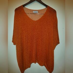 Snazzy Orange With Gold Simmers Flowy Top